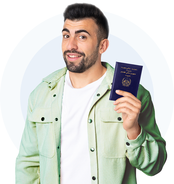 мужчина-герой с паспортом